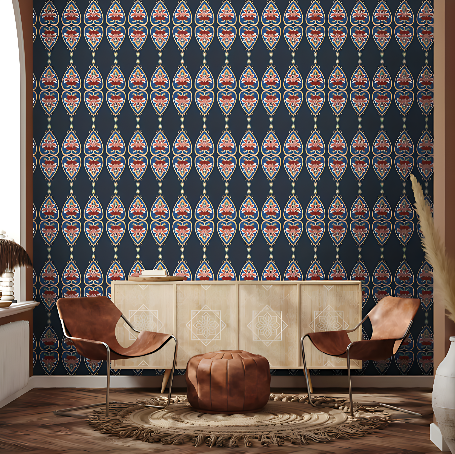 mystic stripes pardah wallpaper - Customized traditional patterned wallpaper