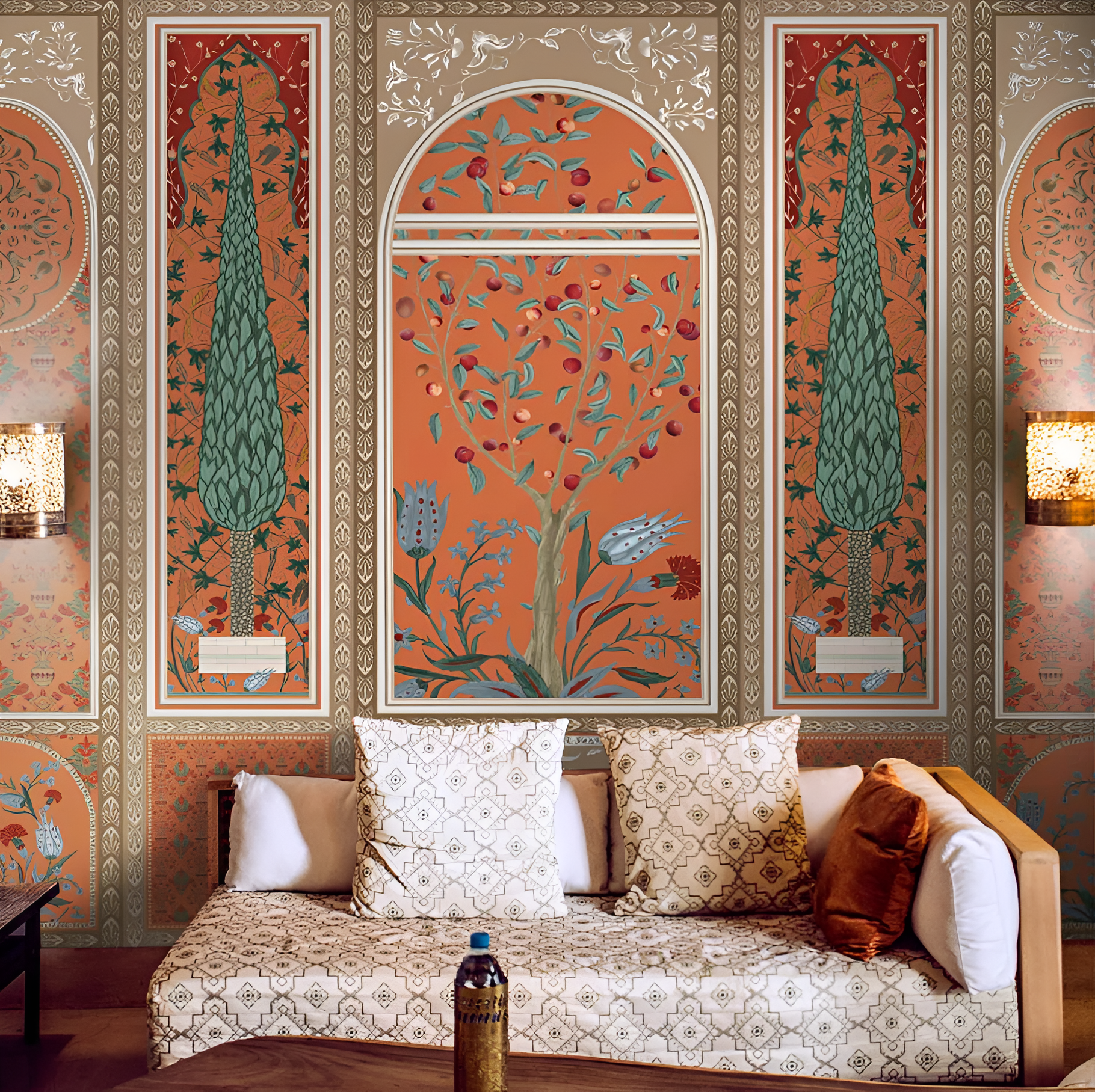 Shalimar Gardens Wallpaper - Customized garden wallpaper in a mughal style