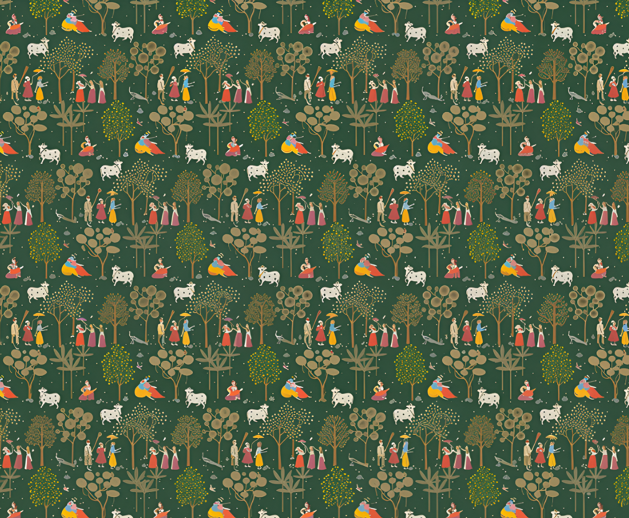 Radha-Krishna pichwai wallpaper - customized indian traditional wallpaper