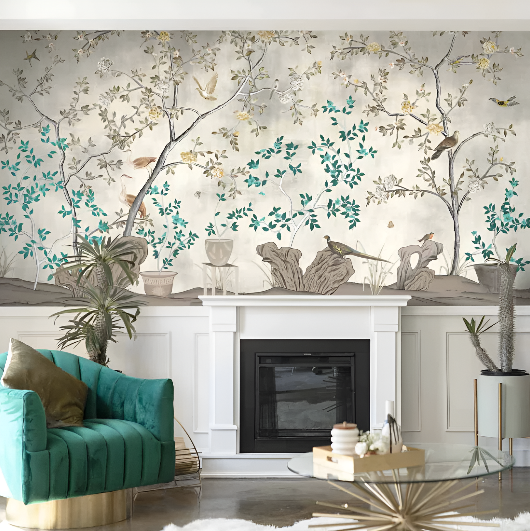 Chinoiserie Whisper: "Aranya" Wallpaper