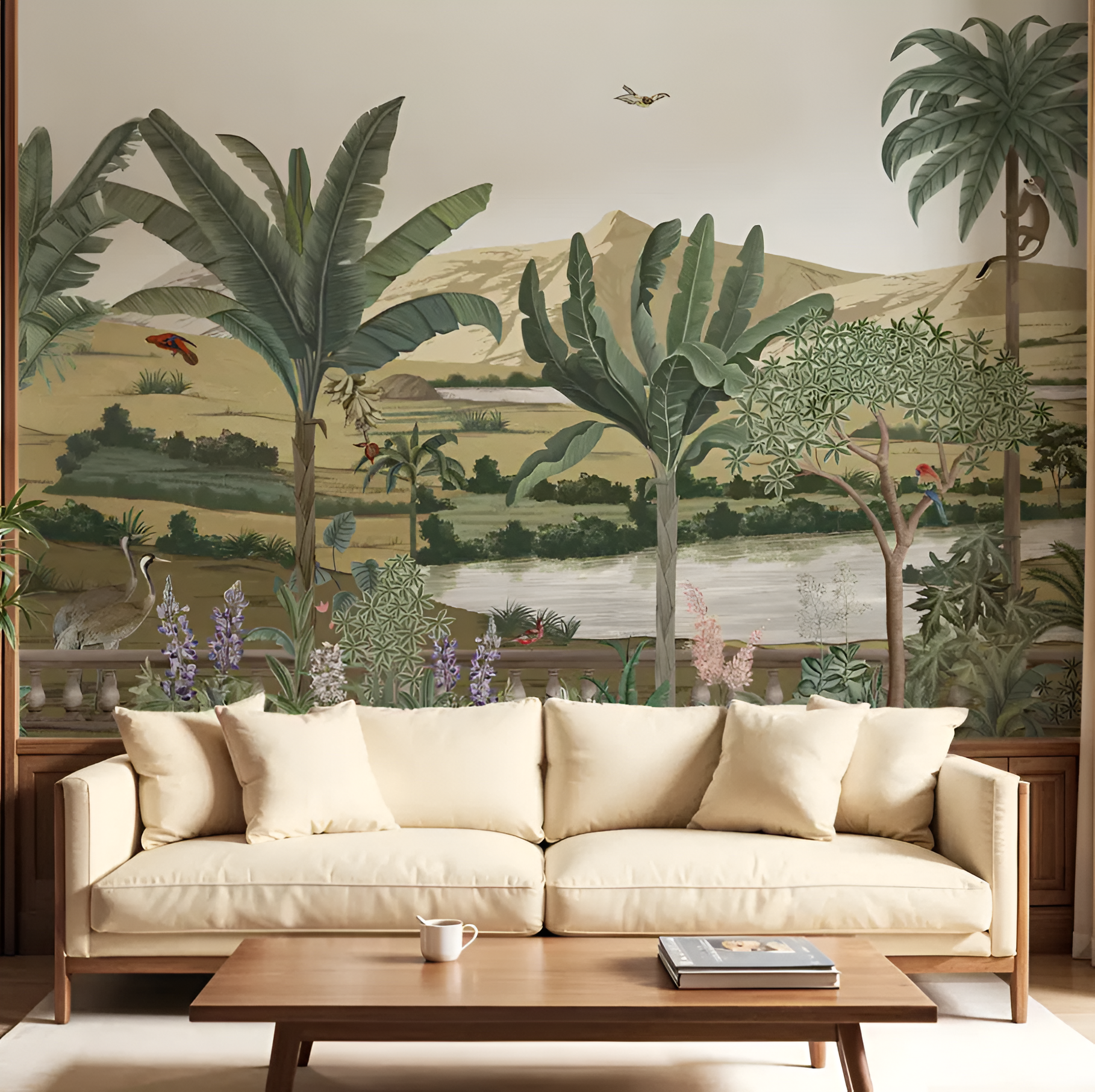 Tropical Grace wallpaper - customized forest wallpaper for living room