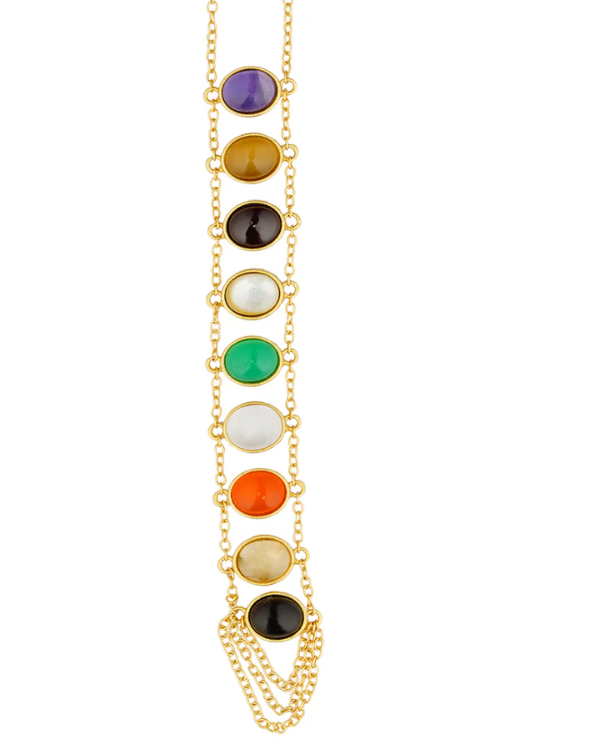 Power Within Navratan Lariat Necklace