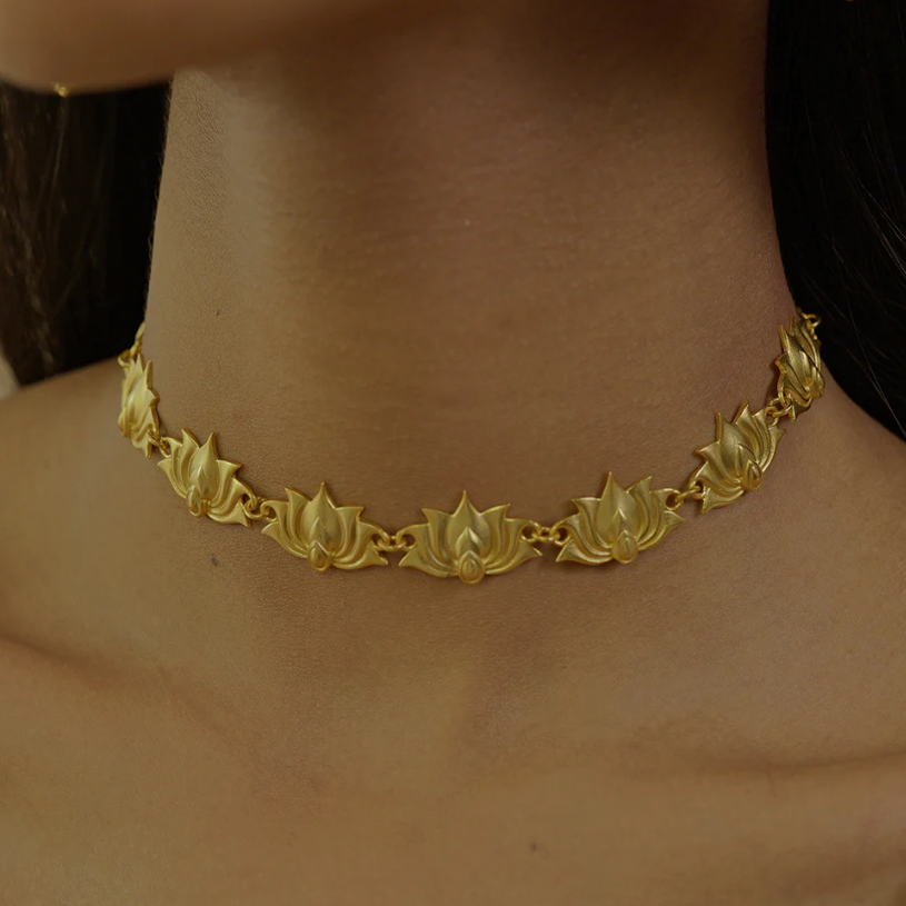 Tranquil Moods Lotus Choker Necklace