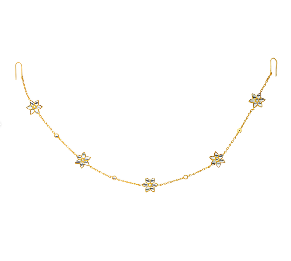 Phool Sitara Matha Patti with Mirror Polki