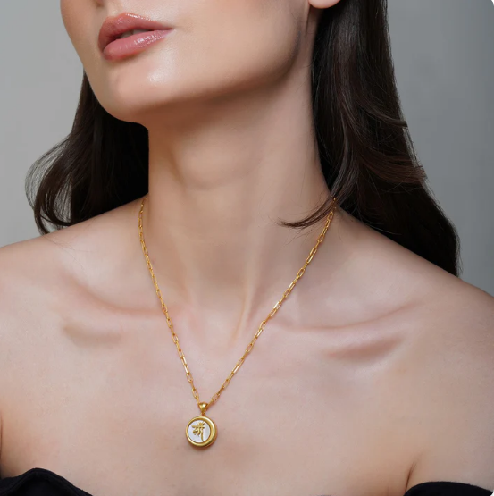 Mother's Necklace and Ring with Mother of Pearl