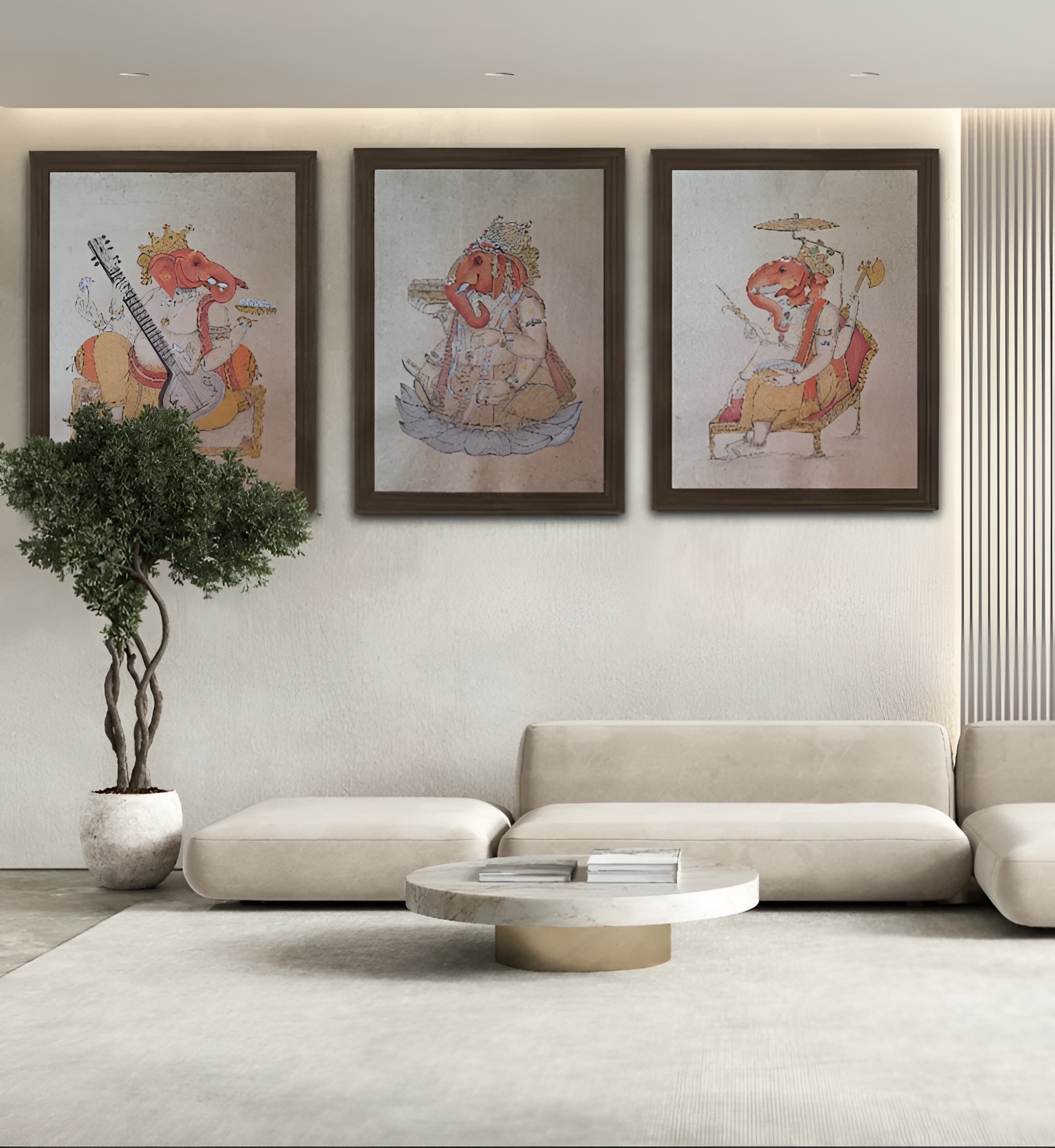 Handmade Ganesha Painting: Hindu God of Luck