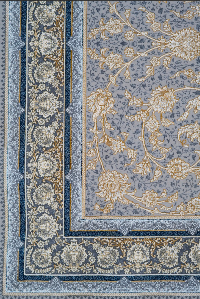 Afsaneh Silk All-Over Floral Rug – Kashmiri Inspired Vine Weave