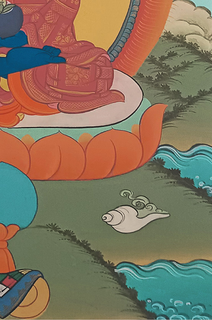 Bhaisajyaguru in Tranquil Contemplation – Ladakh Thangka