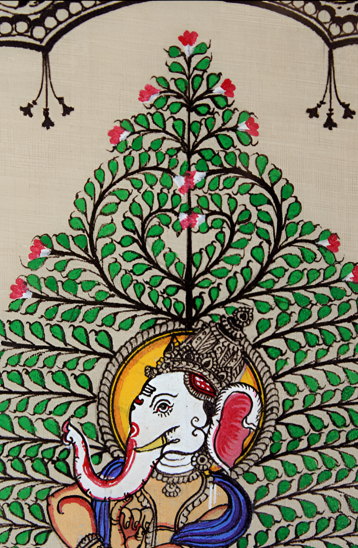 Auspicious Continuum: Ganesha in the Tree of Life – Orissa Pattachitra Painting