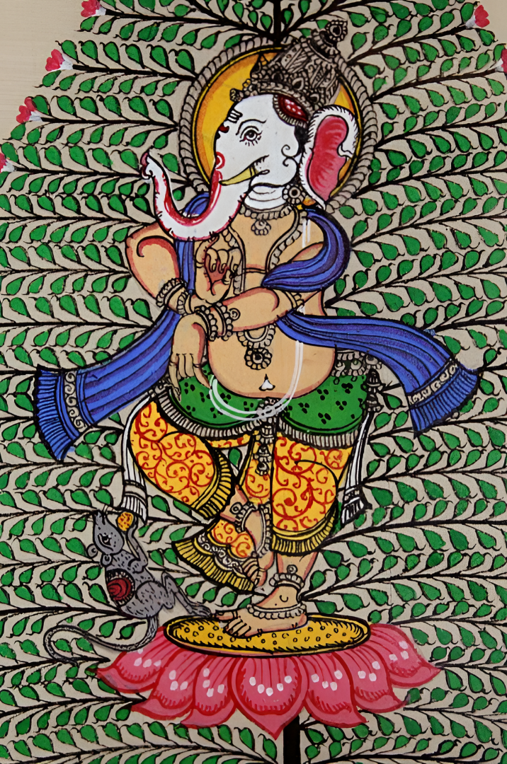Auspicious Continuum: Ganesha in the Tree of Life – Orissa Pattachitra Painting
