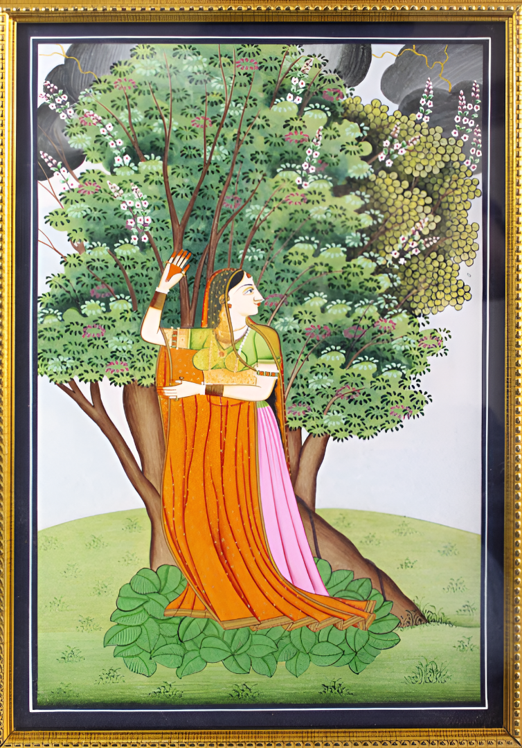 Nayika Beneath the Tree – A Kangra Miniature