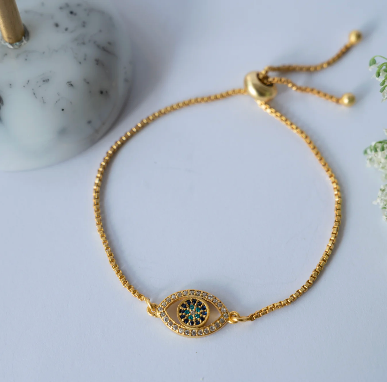 Protection Bracelet Set with Hamza Hand Bracelet and Evil Eye Bracelet