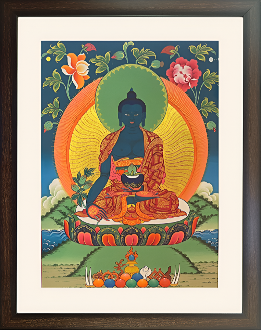 Bhaisajyaguru: The Master of Healing – Ladakh Thangka