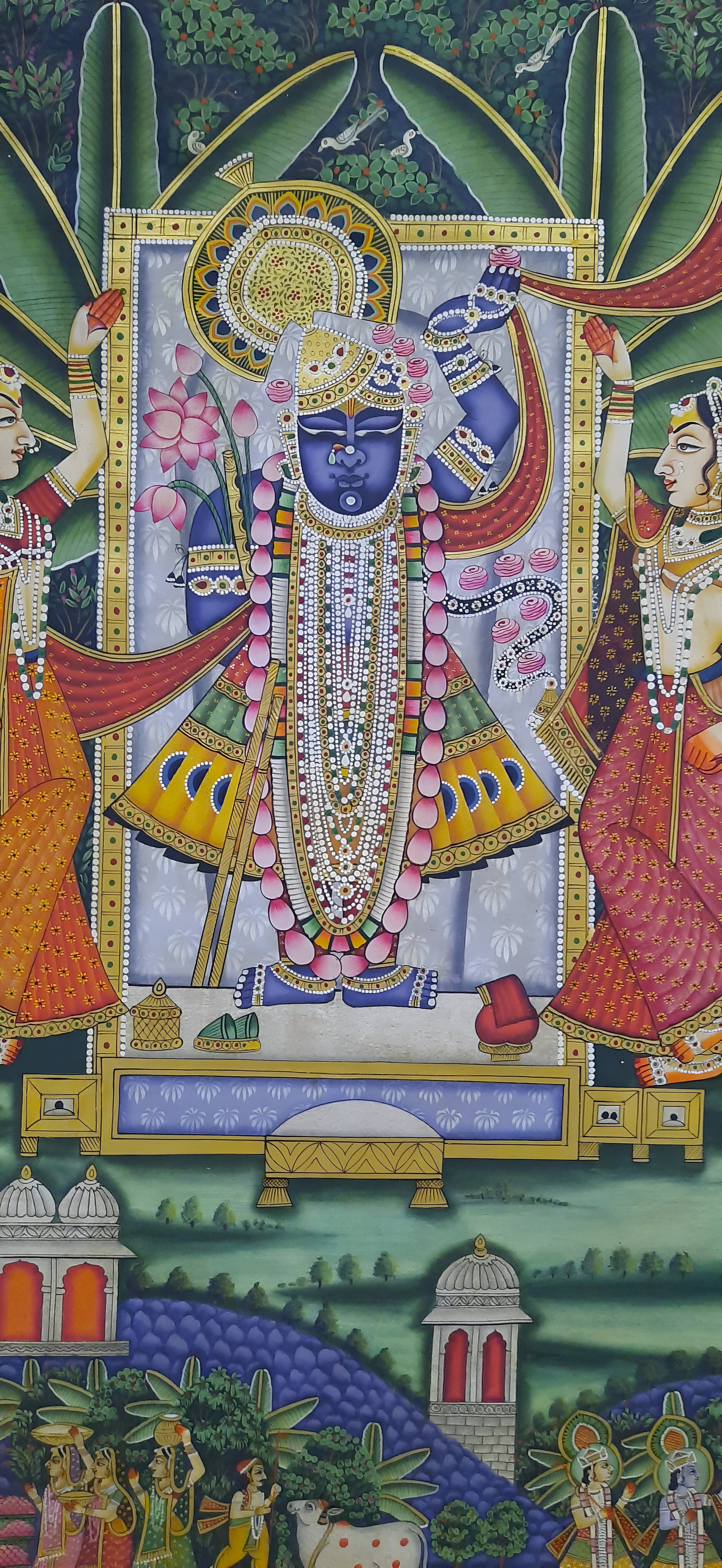 Lord 'Shrinathji Sharad Purnima' Painting (24k Gold)