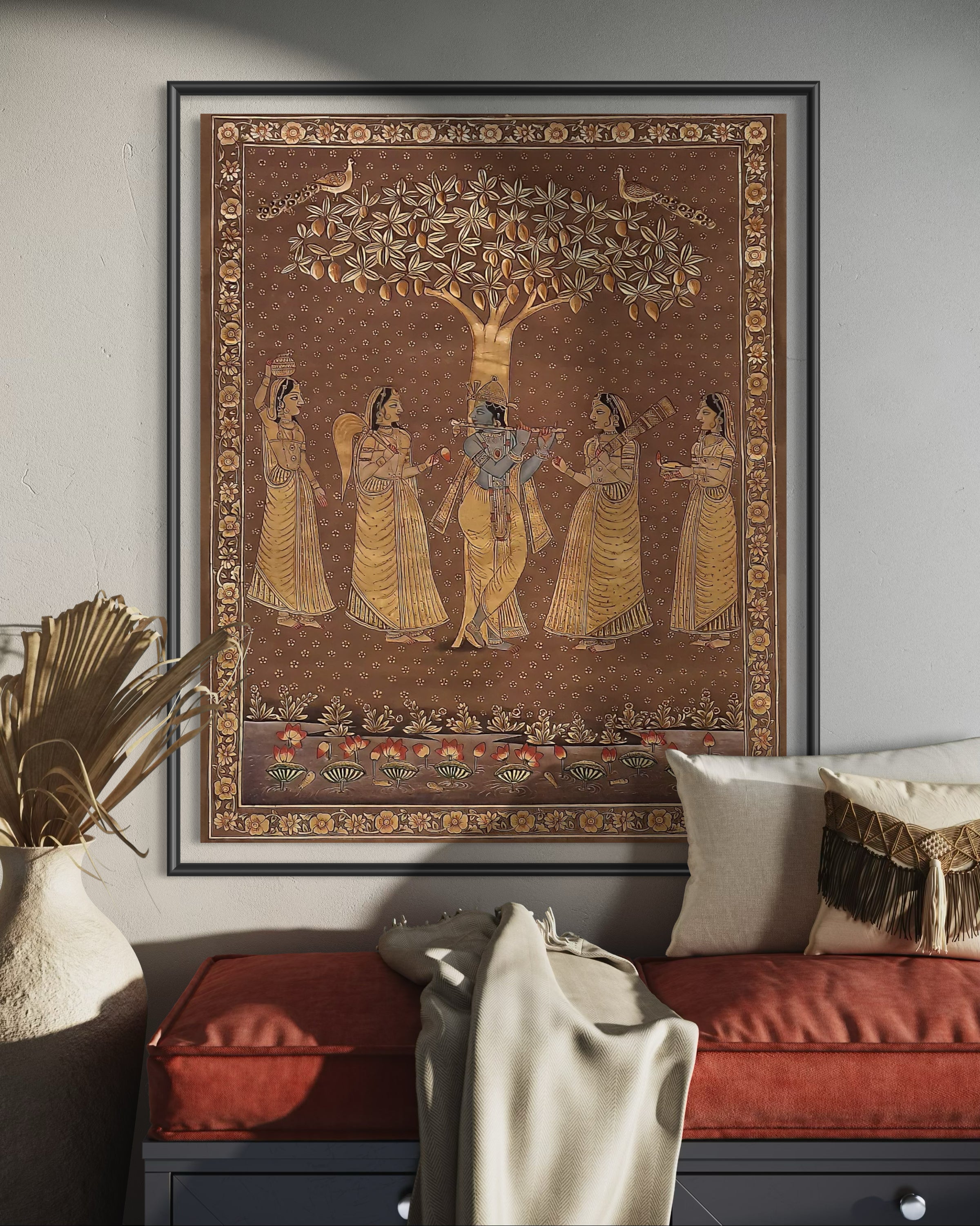 Pichwai- Golden Krishna Painting