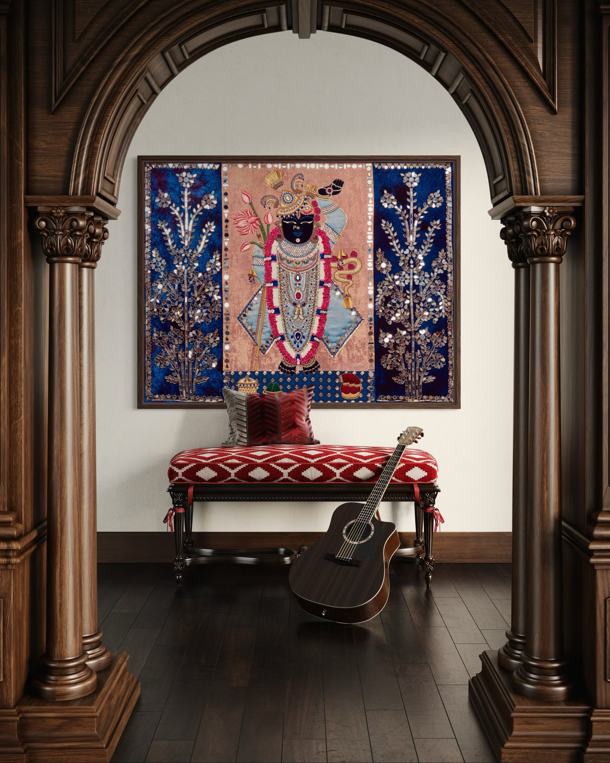 Shrinathji Sheesh Mahal Tapestry