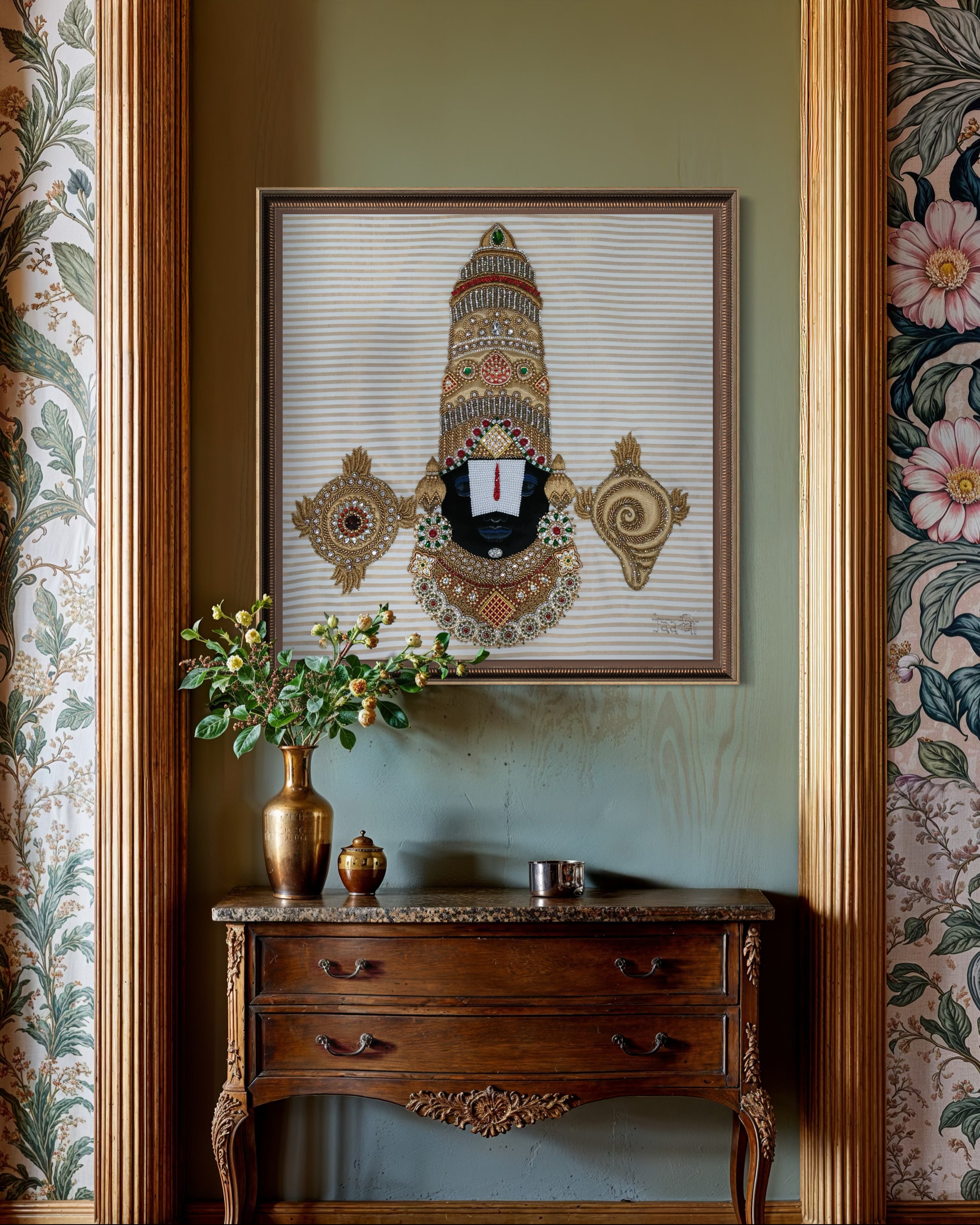 Tirupati Balaji Face Wall Tapestry