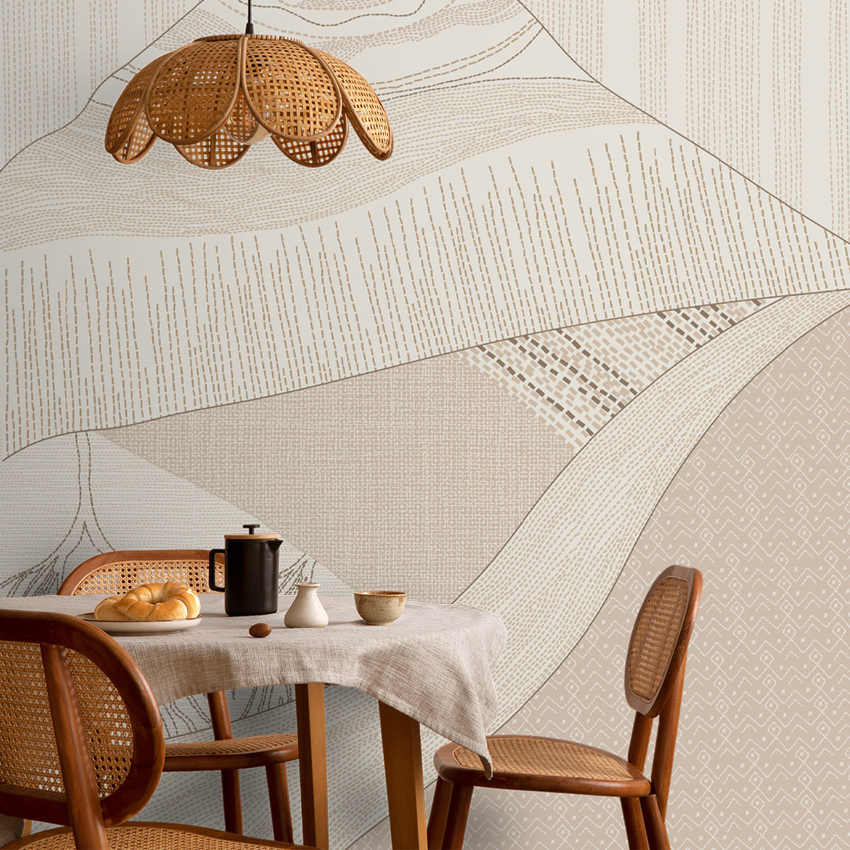 close up of Katha prakriti abstract wallpaper - beige abstract wallpaper