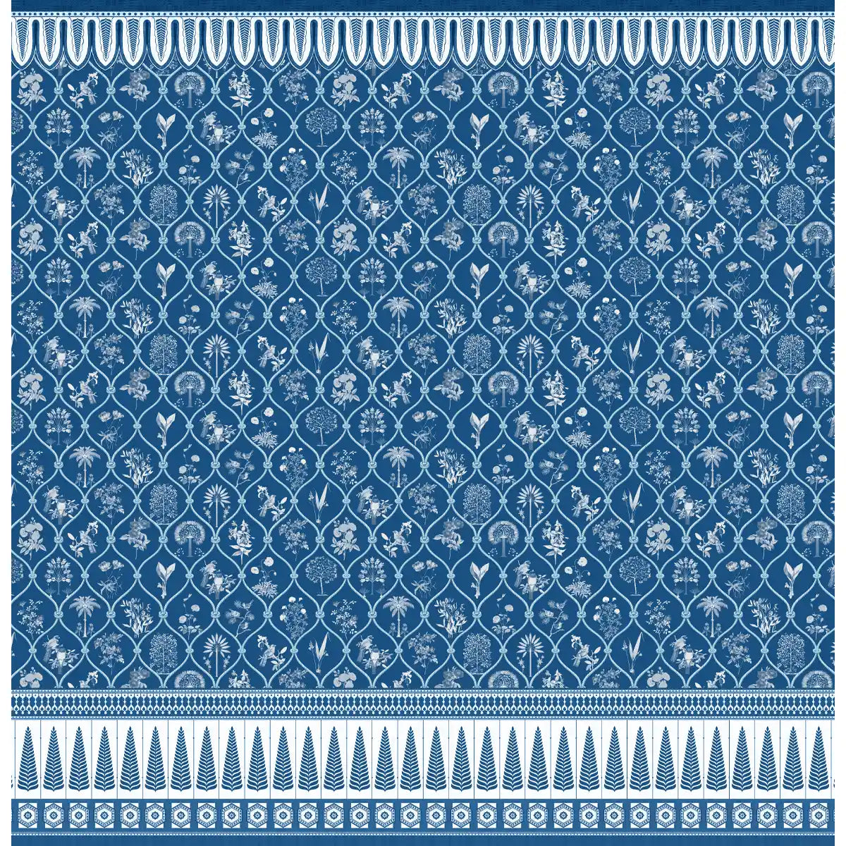 Patterned Legacies: “Indigo Jaali” Wallpaper