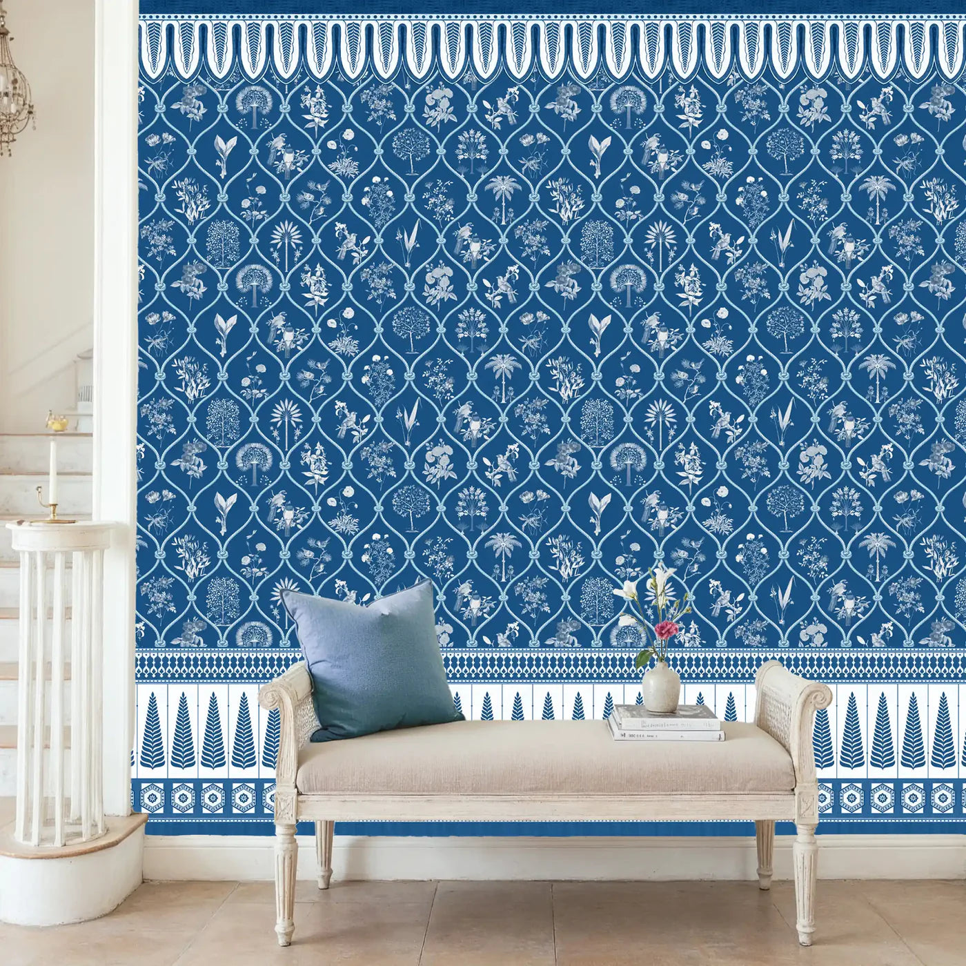 Patterned Legacies: “Indigo Jaali” Wallpaper