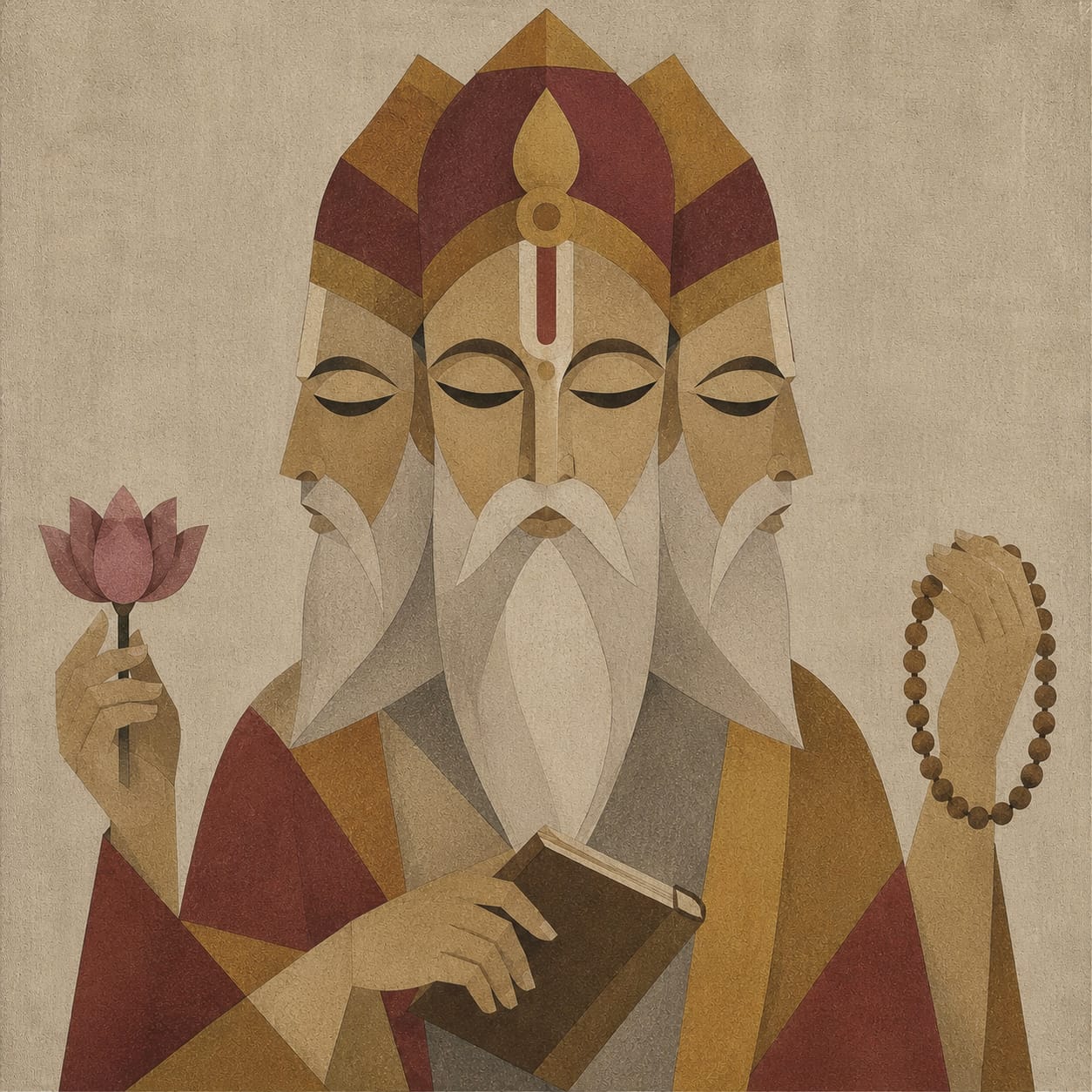 Pichwai – “Trimukha Vidya”: The Threefold Wisdom of Brahma