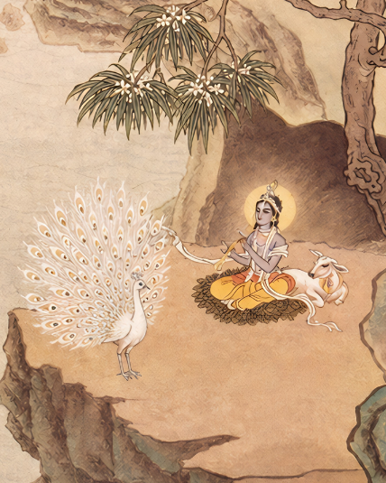Handpainted – Krishna in the Valley of Stillness