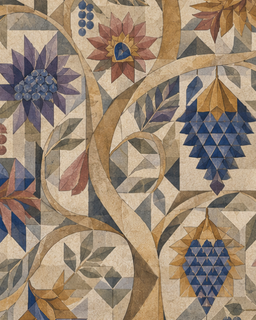 Pichwai – “Kalpavriksha Geometry”: Geometric Tree of Life Painting