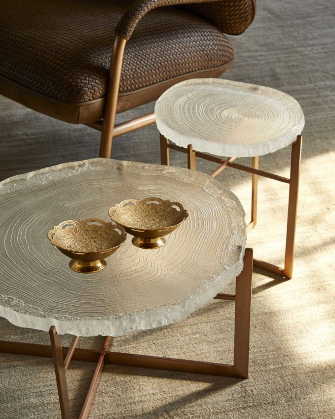 Sunehri Phool – Golden Bloom Brass Bowls (Set of 2)