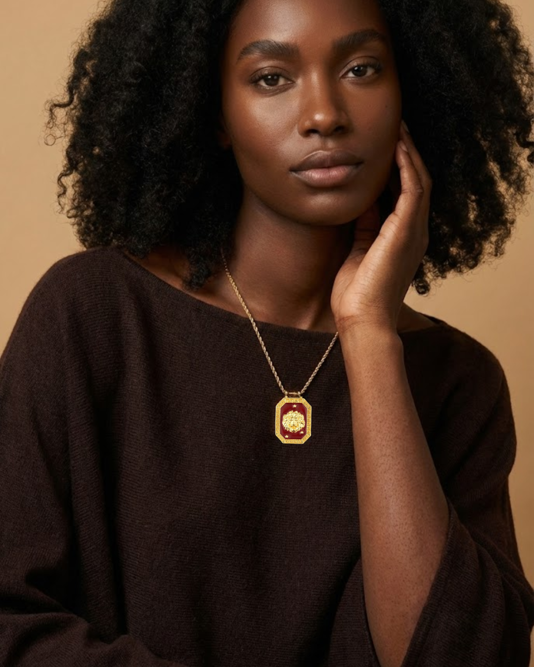 Leo Zodiac Tablet Reversible Necklace with Peridot