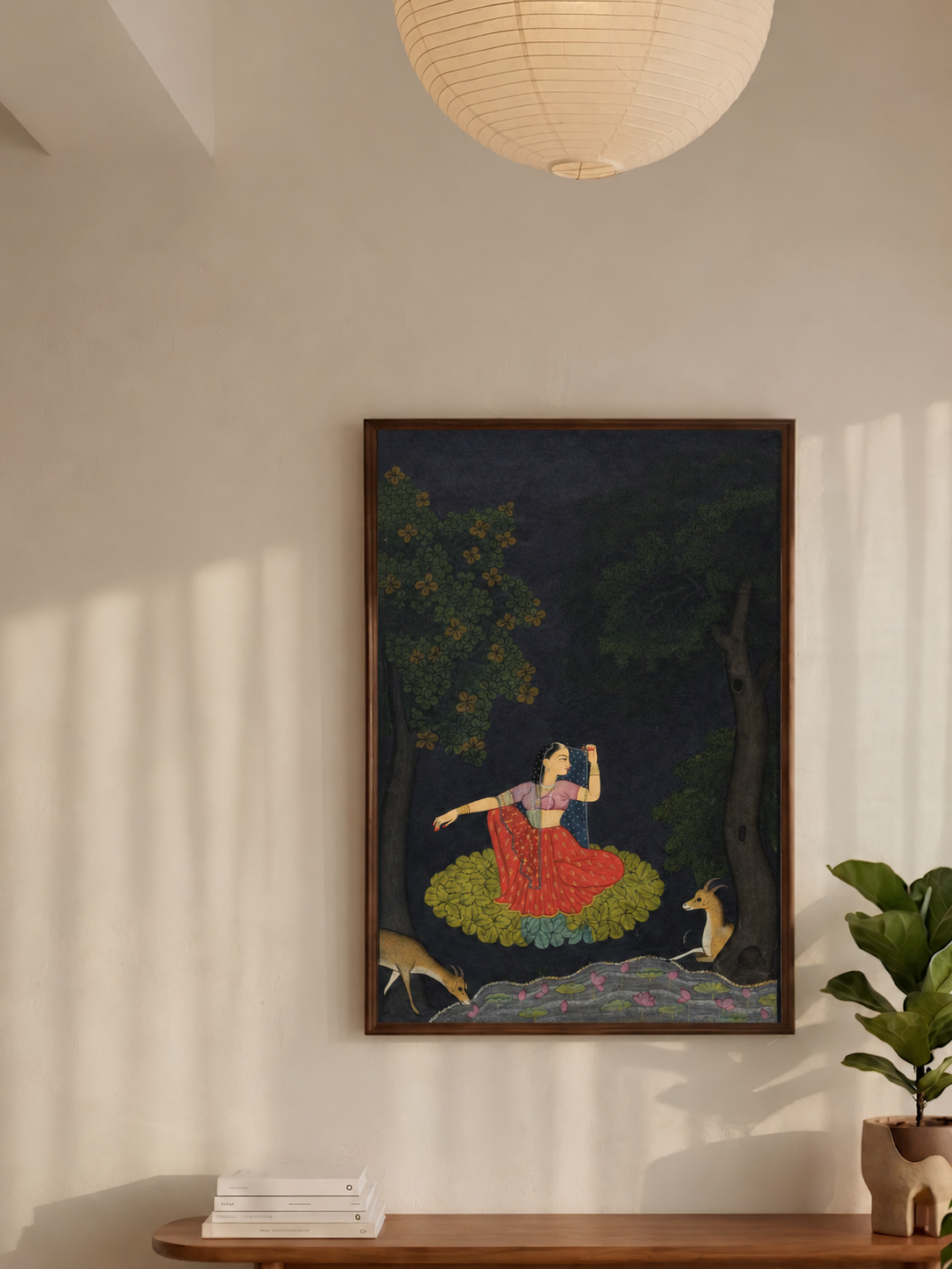 'Vasakasajja Nayika, from the Nurpur Rasikapriya' Canvas Cloth Print, c.1750