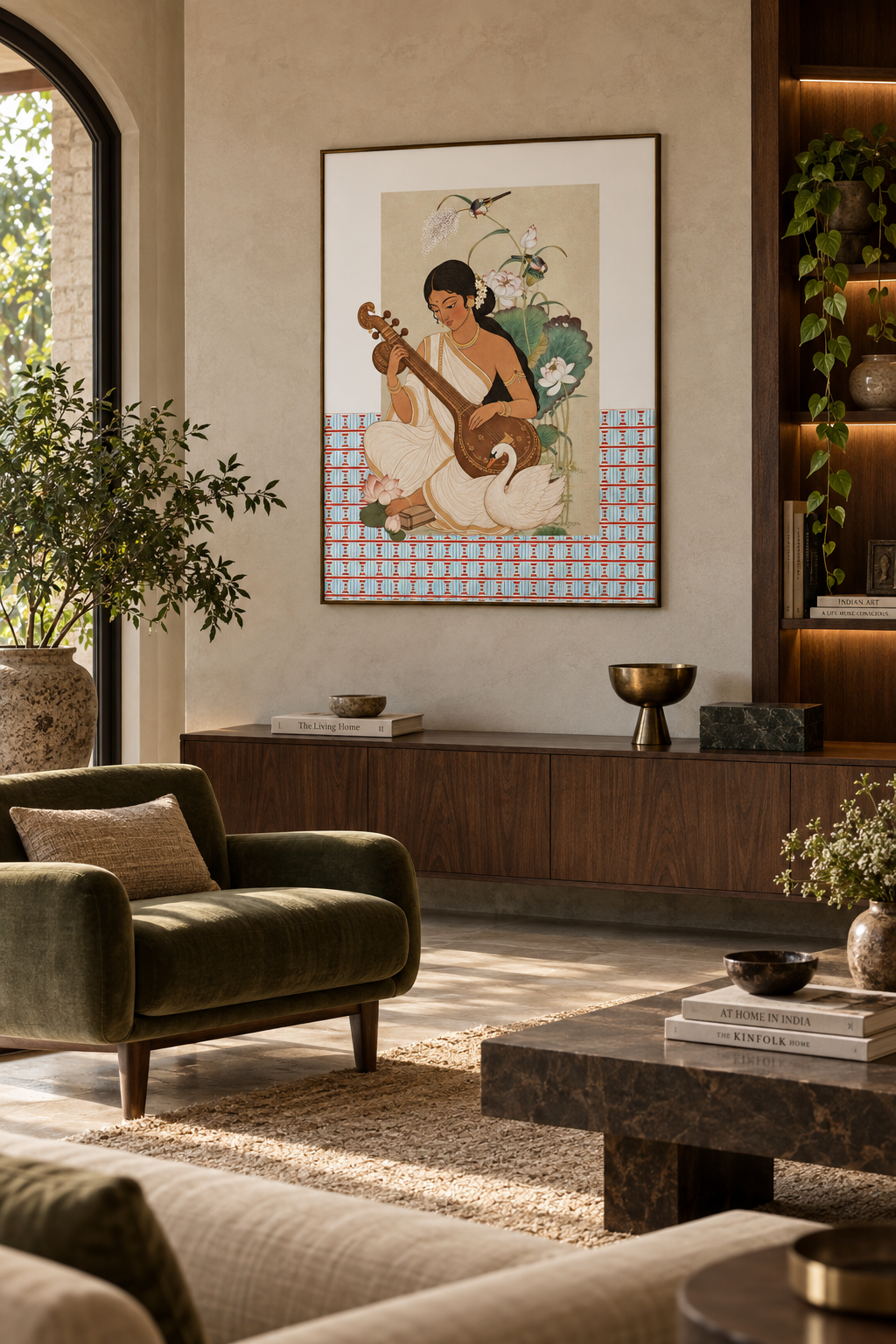 Art print - 'Veenapani' The Muse of Music - Indian Contemporary Print