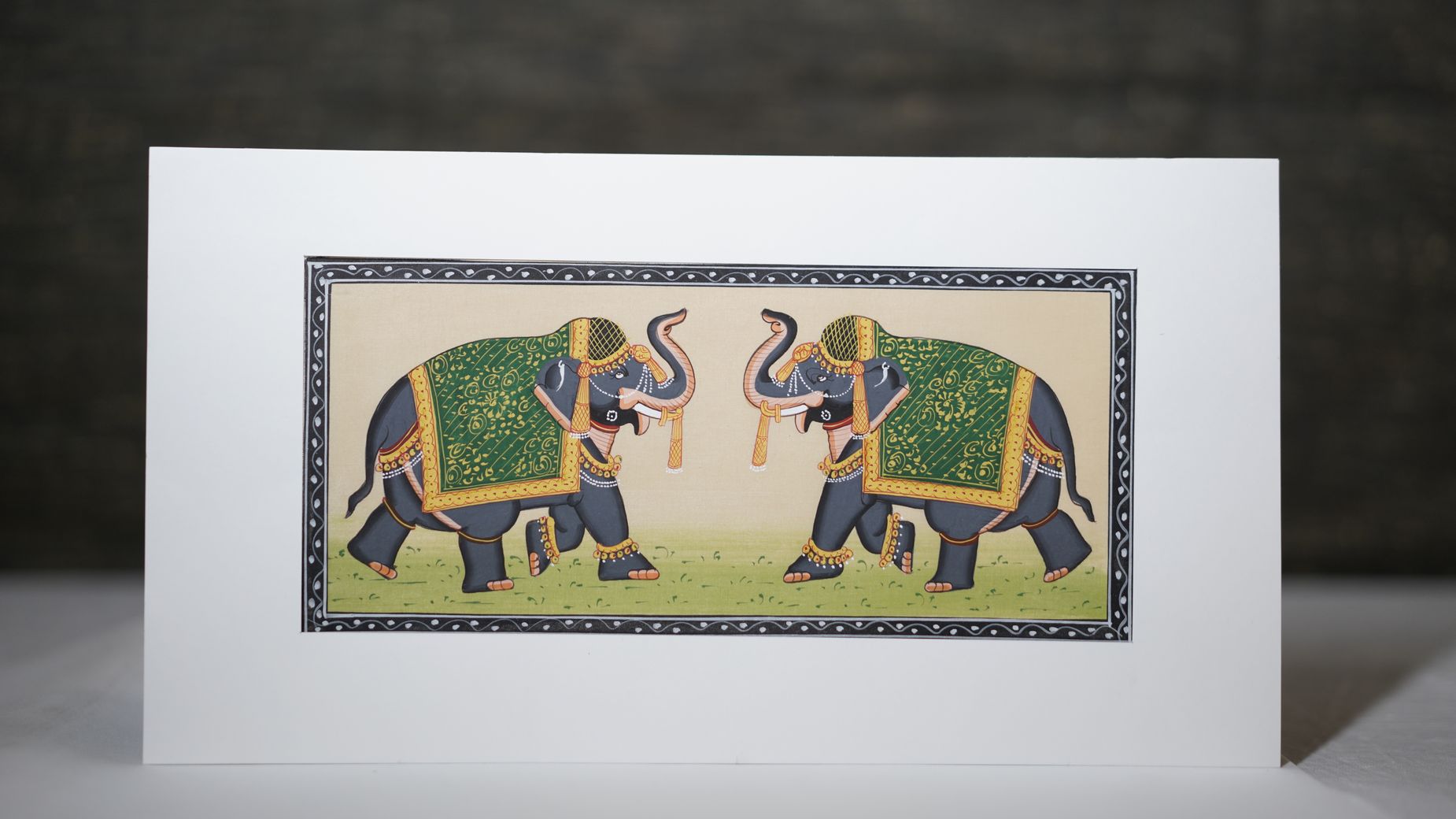 Green Victory Elephants Painting