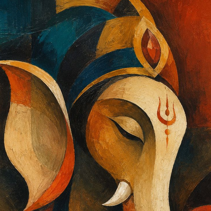 Pichwai – “Vighna Vinashak”: Cubist Ganesha