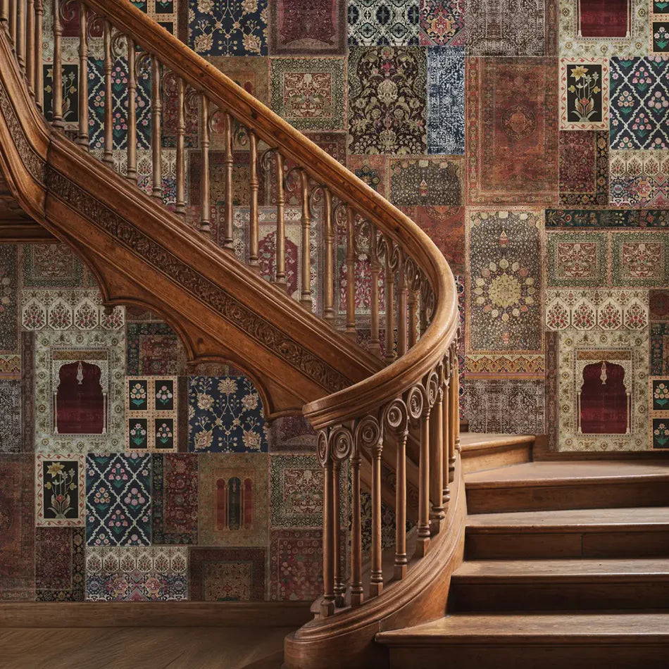 Opulent tapestry design wallpaper - customized boho tapestry wallpaper