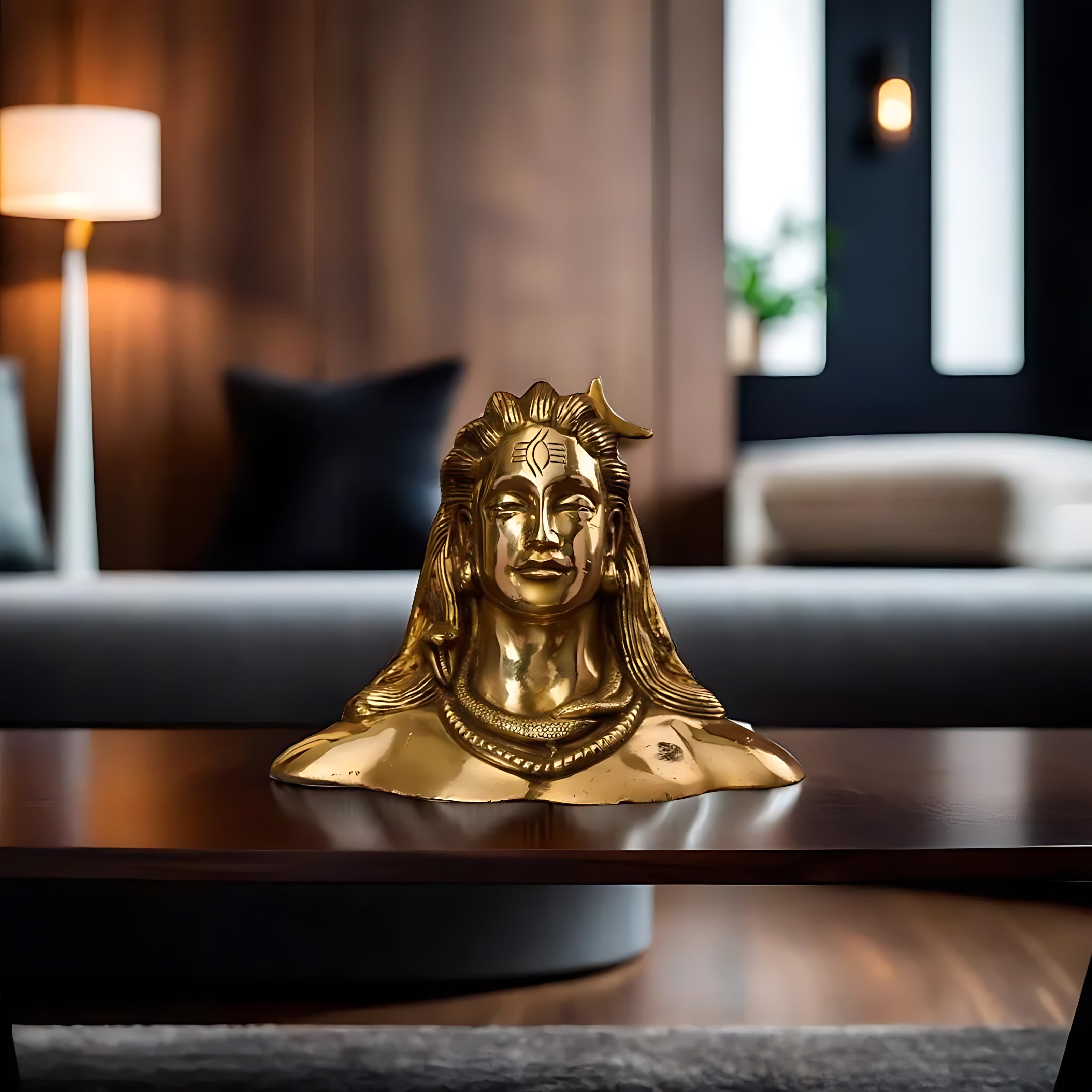 Indian brass bust of Adiyogi Shiva – fine brass sculpture