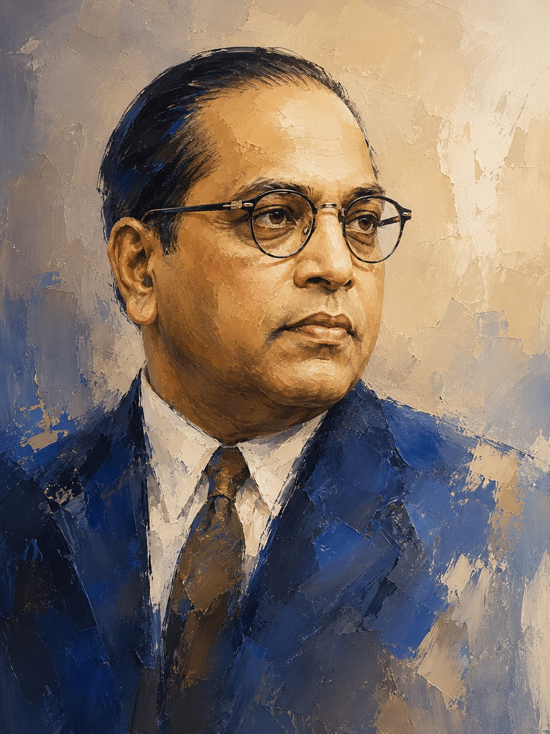 Handpainted – “Babasaheb”: Dr. B. R. Ambedkar, Contemporary Heritage Painting