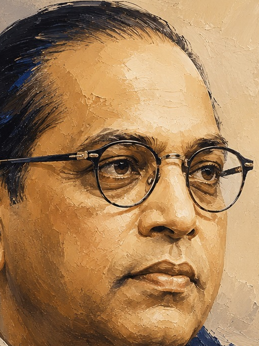 Handpainted – “Babasaheb”: Dr. B. R. Ambedkar, Contemporary Heritage Painting