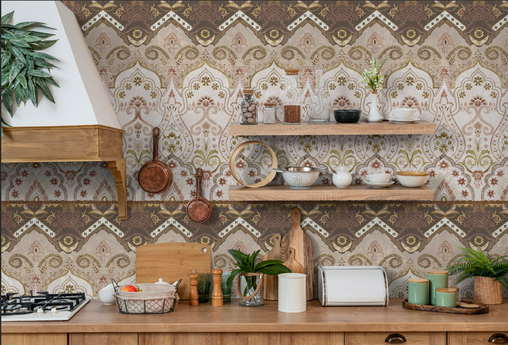 Timeless Motifs Butta wallpaper - Customized indian traditional motif wallpaper