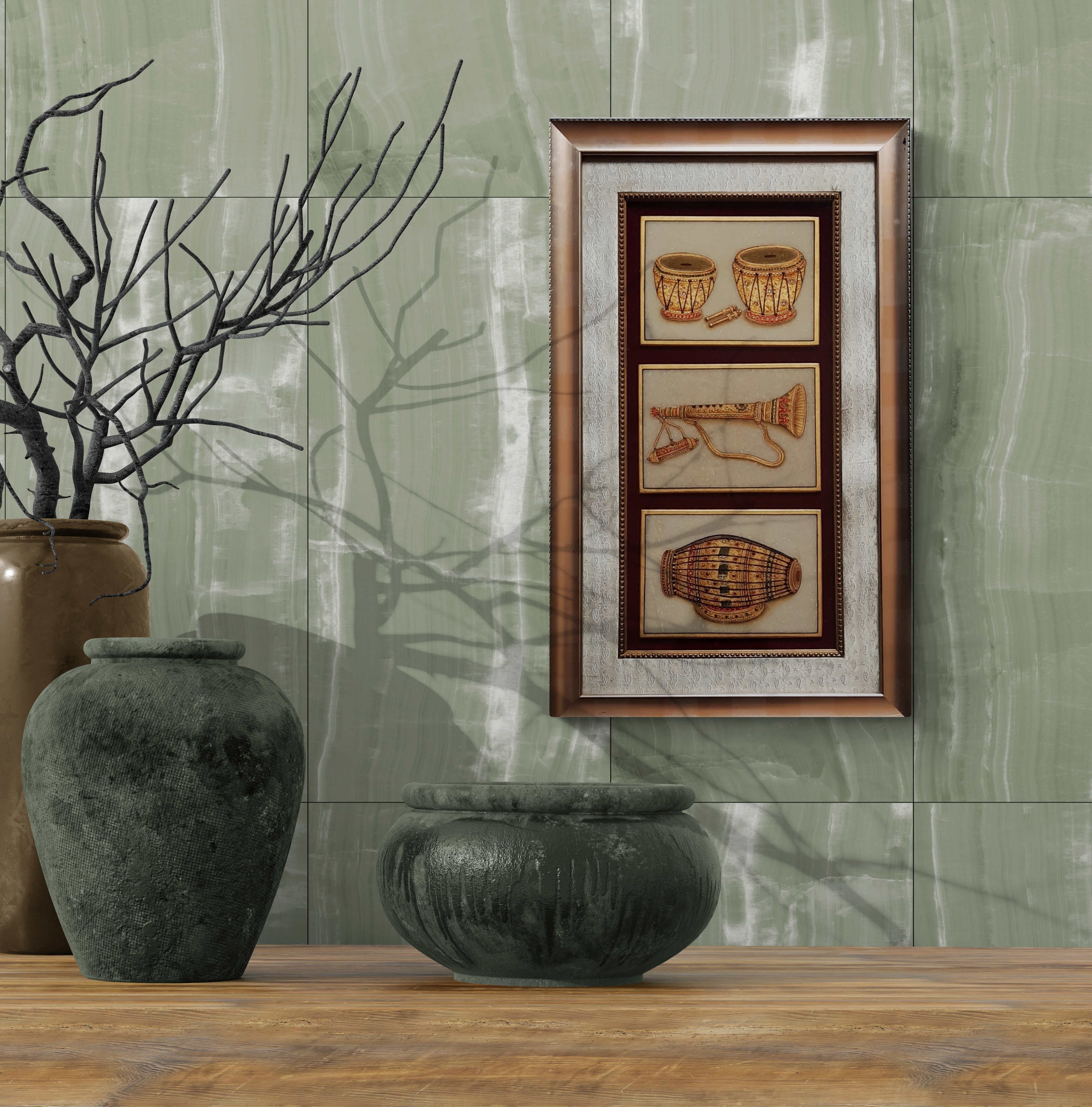 Symphony of Tradition: Musical Instruments Painting- In 24k Gold