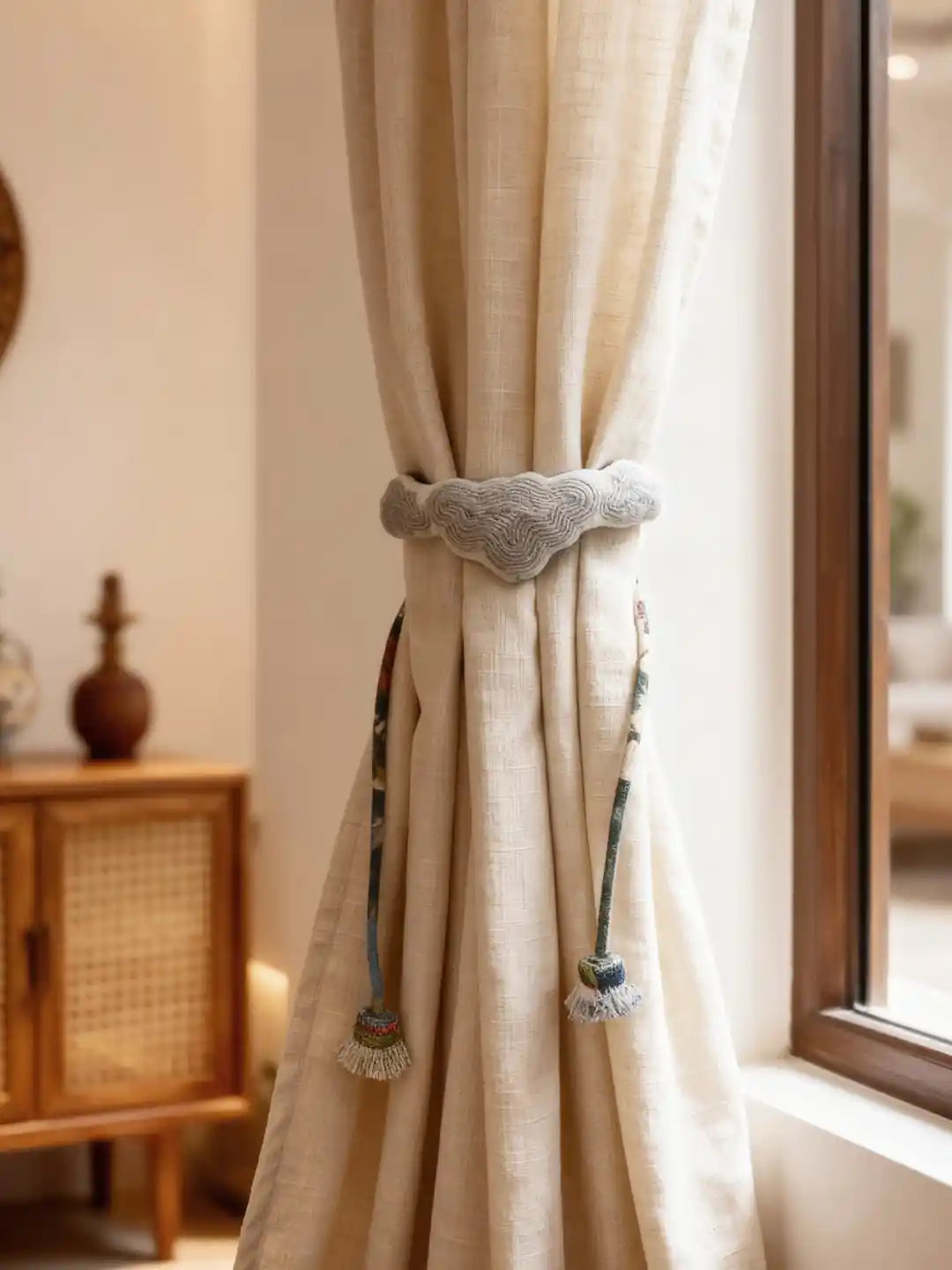 Cloudloom Handcrafted Embroidered Curtain Tieback
