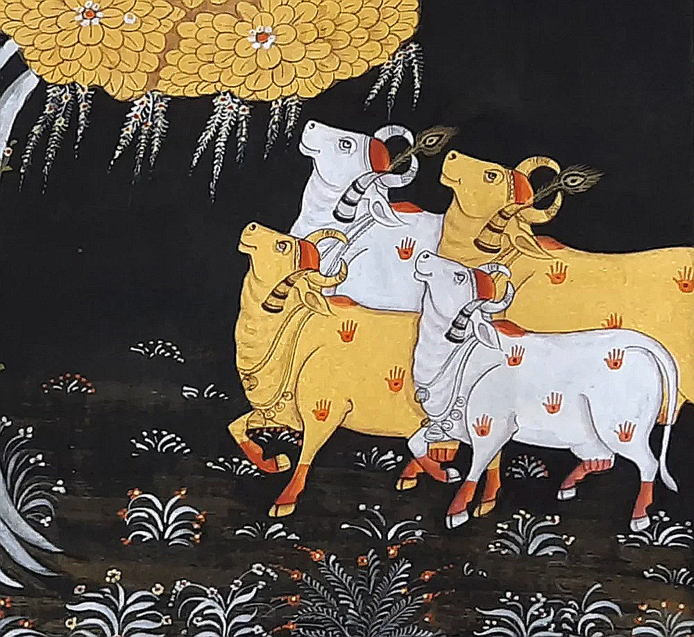 Hand Painted Cows Pichwai Painting