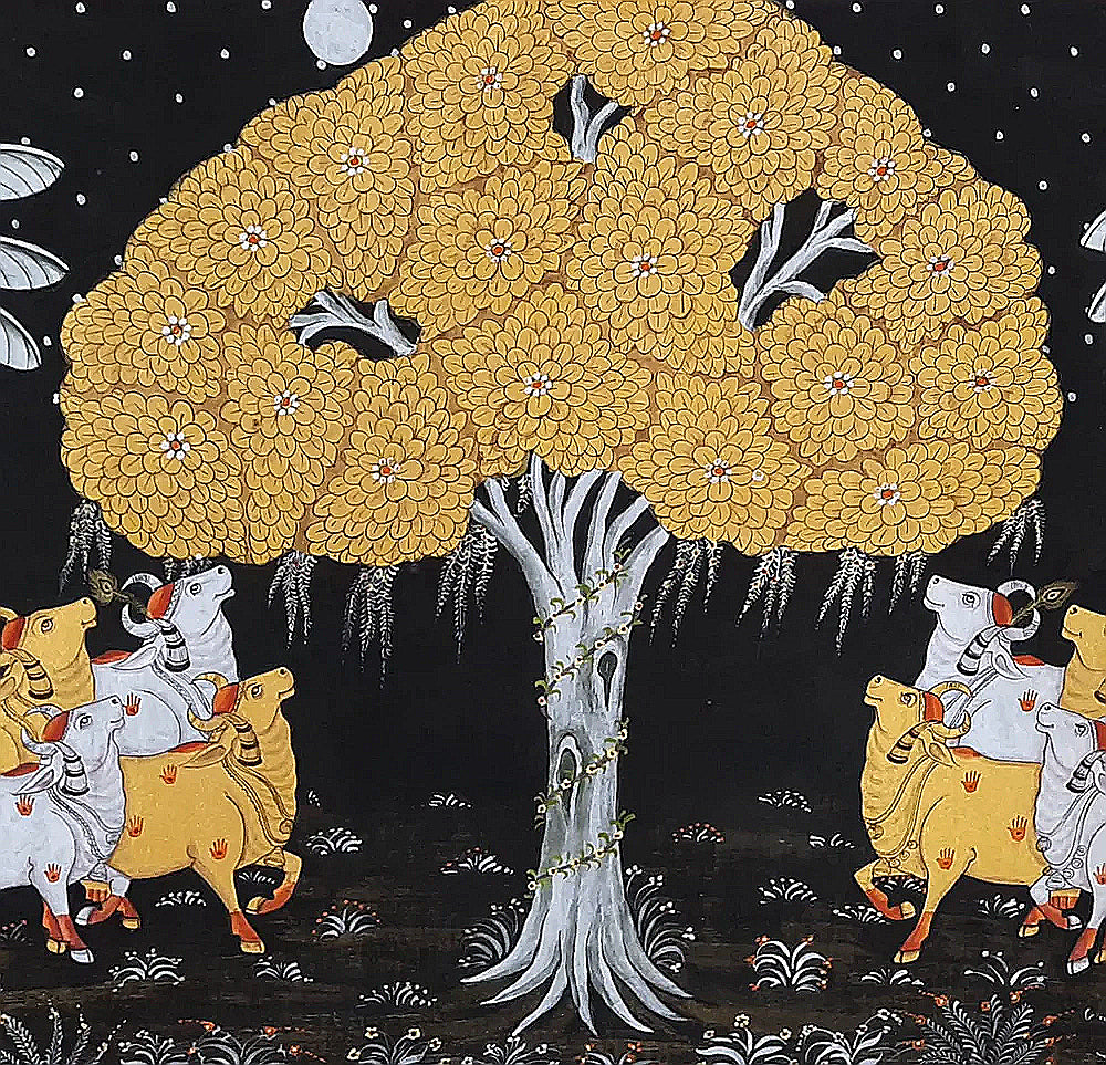 Hand Painted Cows Pichwai Painting