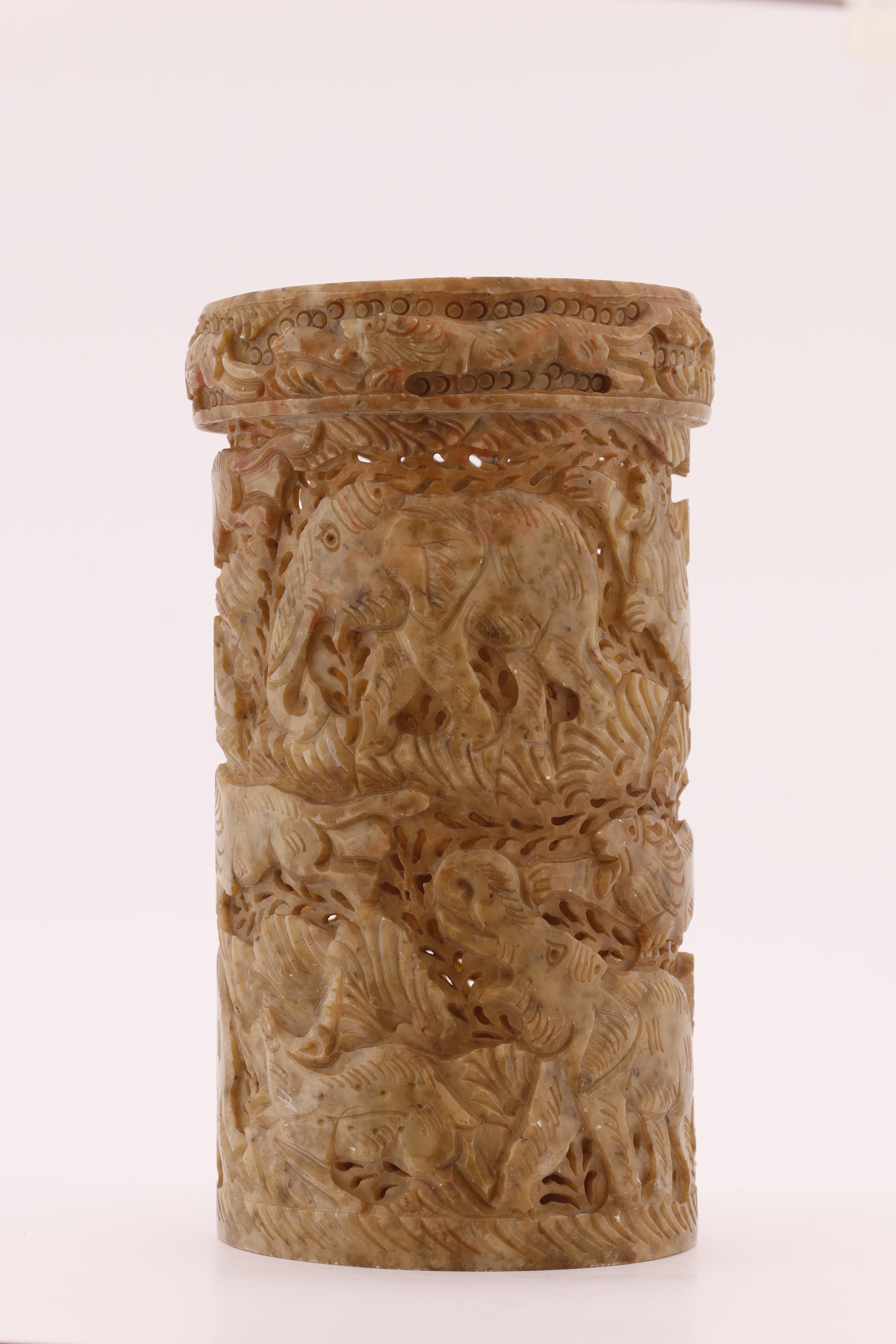 Decorative soapstone lamp accent designed to enhance home décor with warm light and natural stone elegance