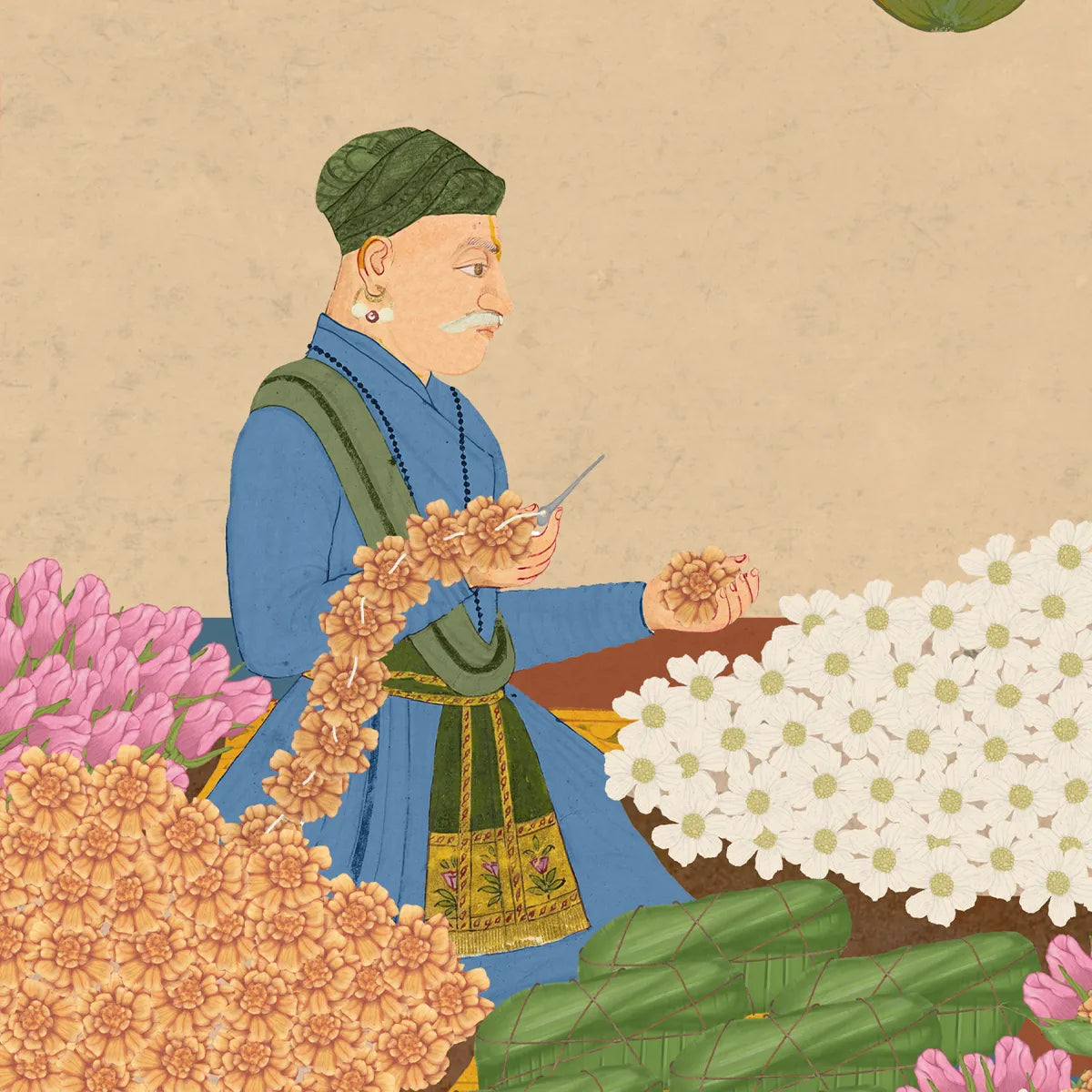 Ornamental Indian wall design with detailed artistry and a royal, heritage inspired visual appeal