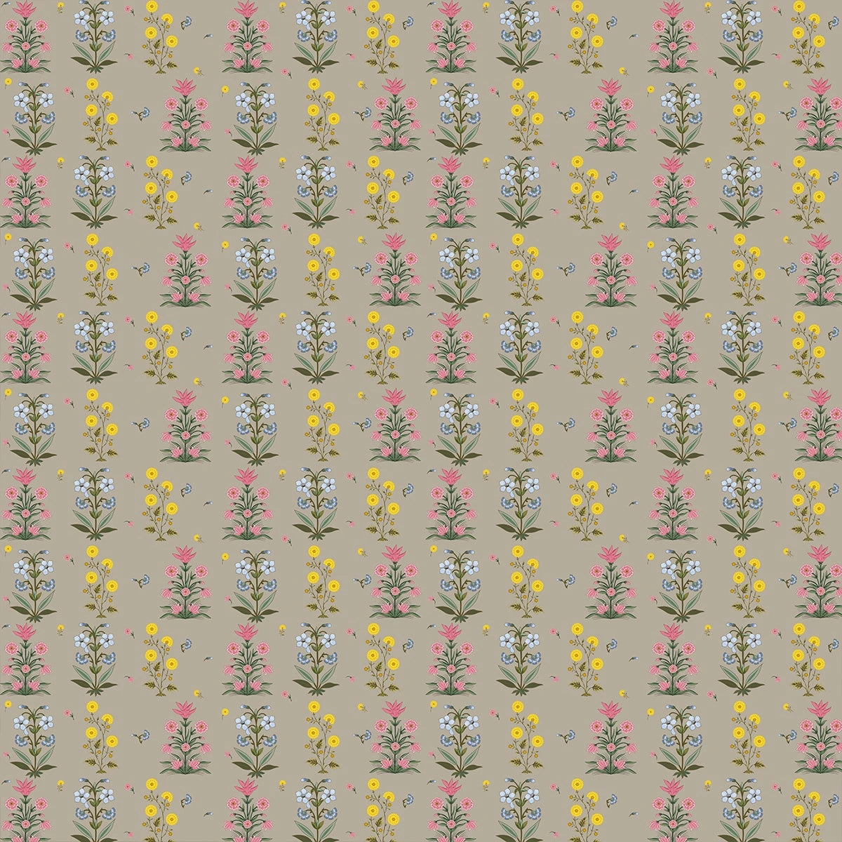 Floral Smriti wallpaper - customized floral patterned wallpaper in olive