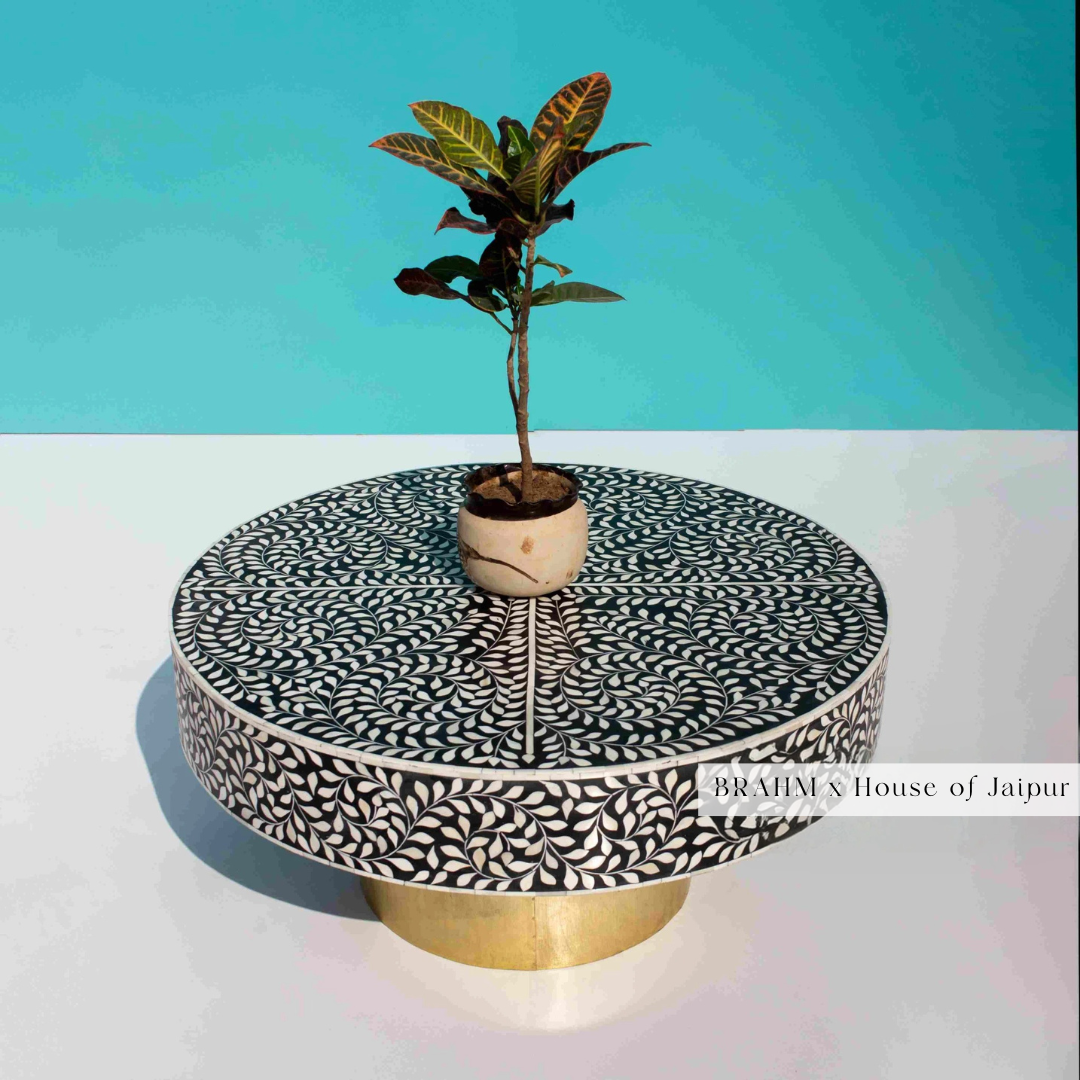 Floral Bone Inlay Coffee Table