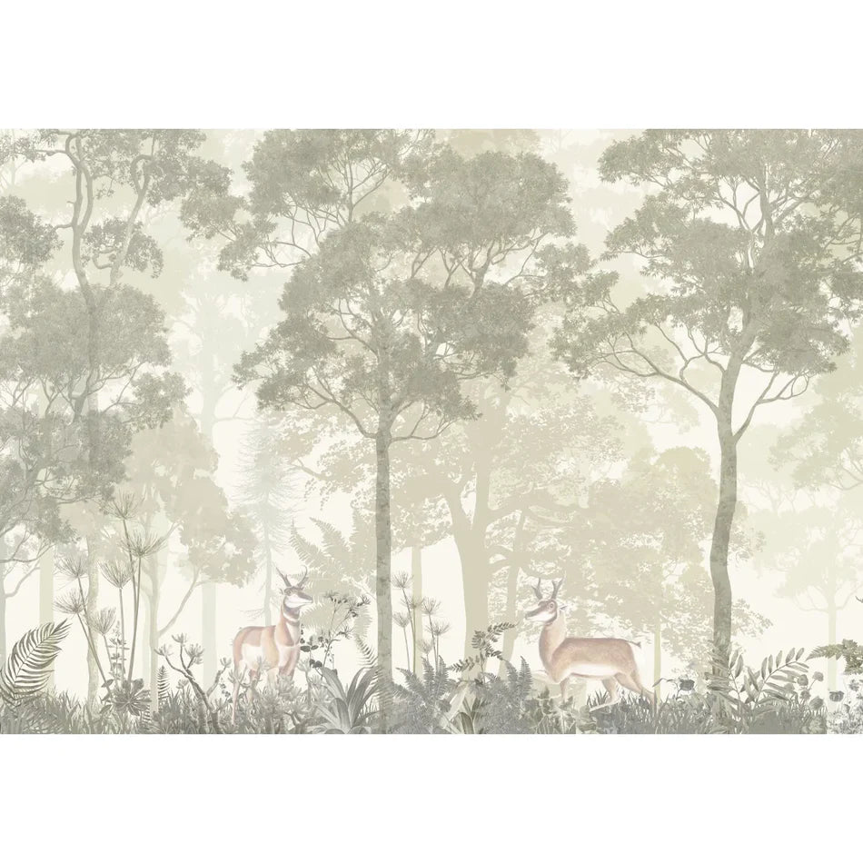Ethereal Forest Vruksha wallpaper - Customized mystic forest wallpaper with deer buy now
