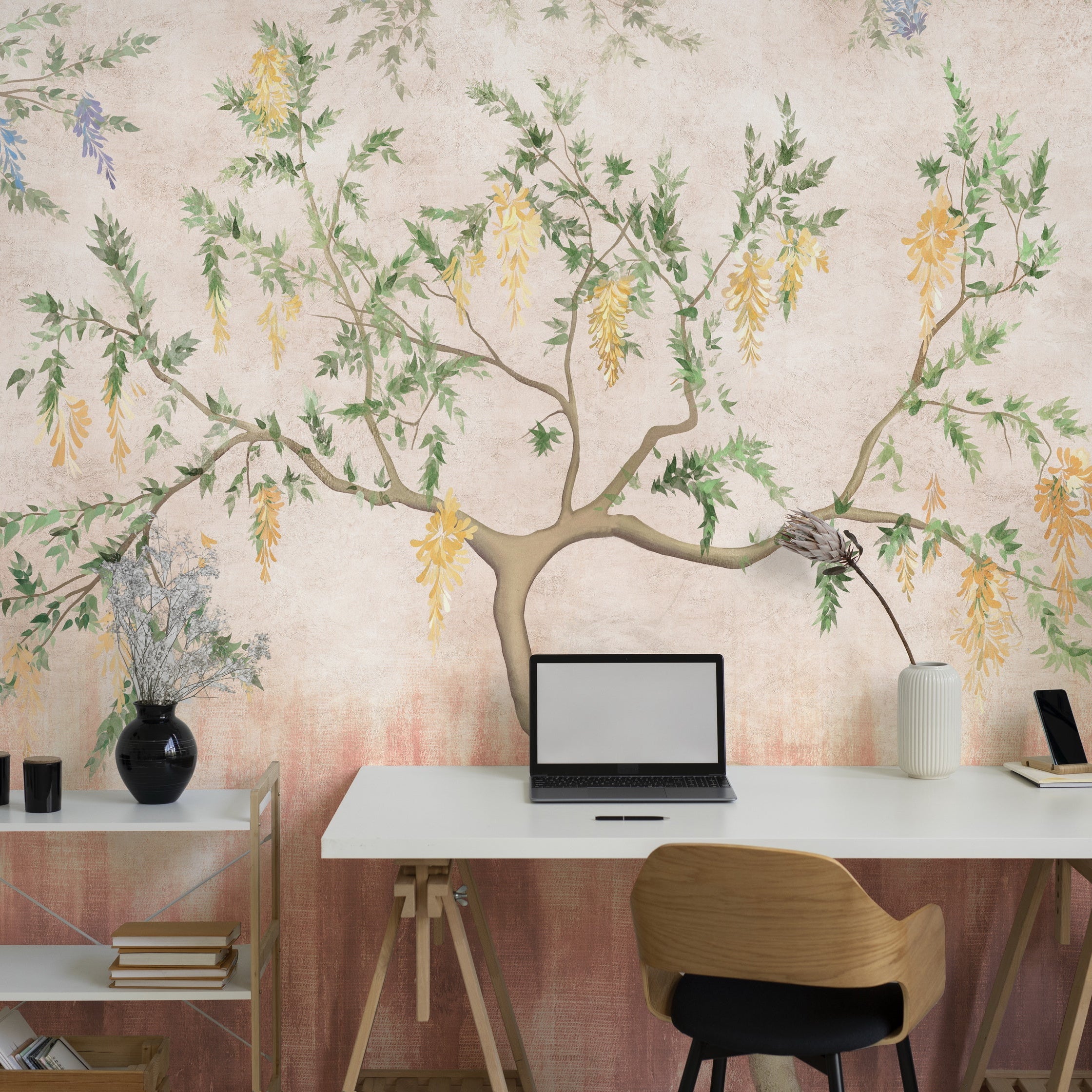 Golden Blossoms Wallpaper - Customized Beautiful floral wallpaper by Brahm