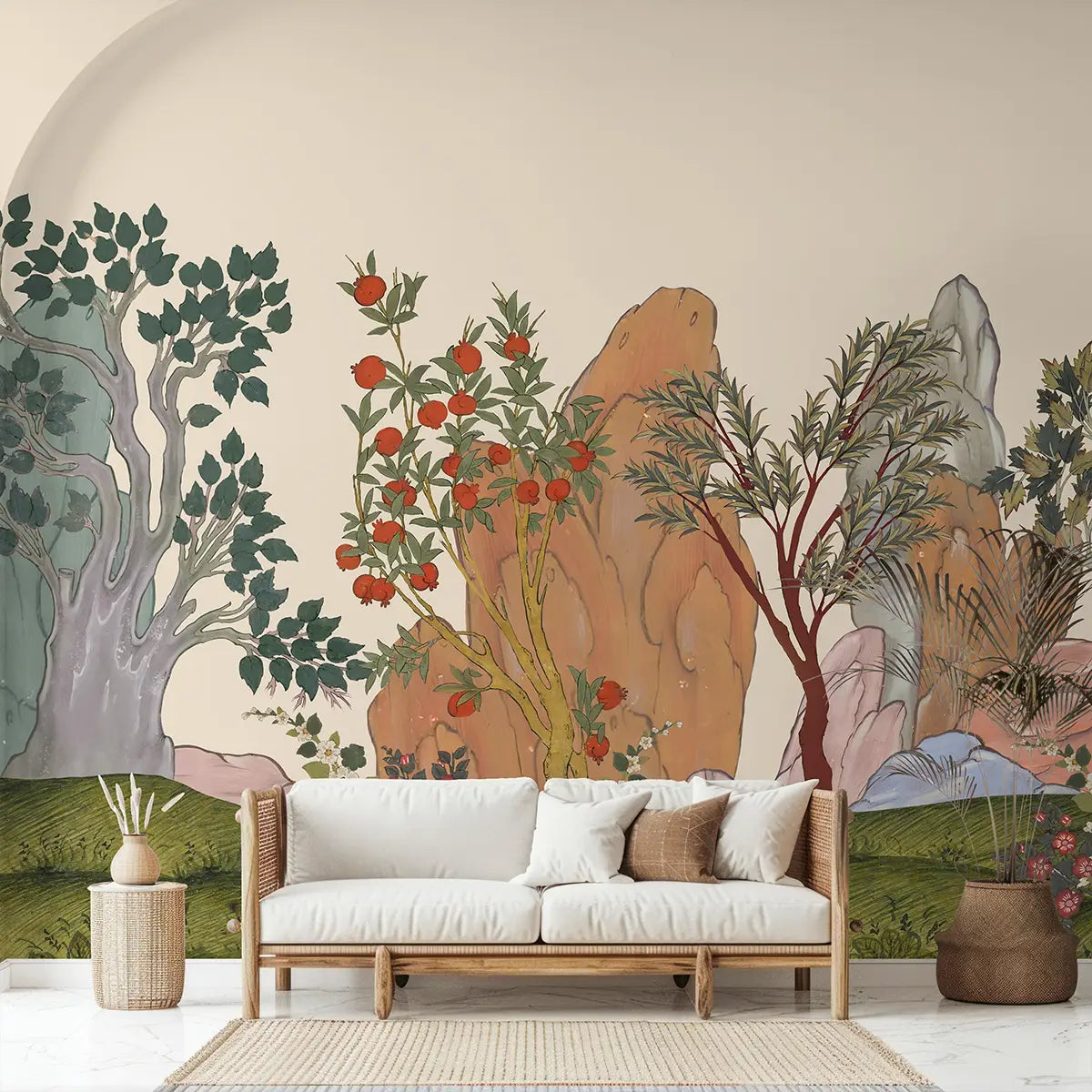 Van Raag Wallpaper - customized forest wallpaper for living room