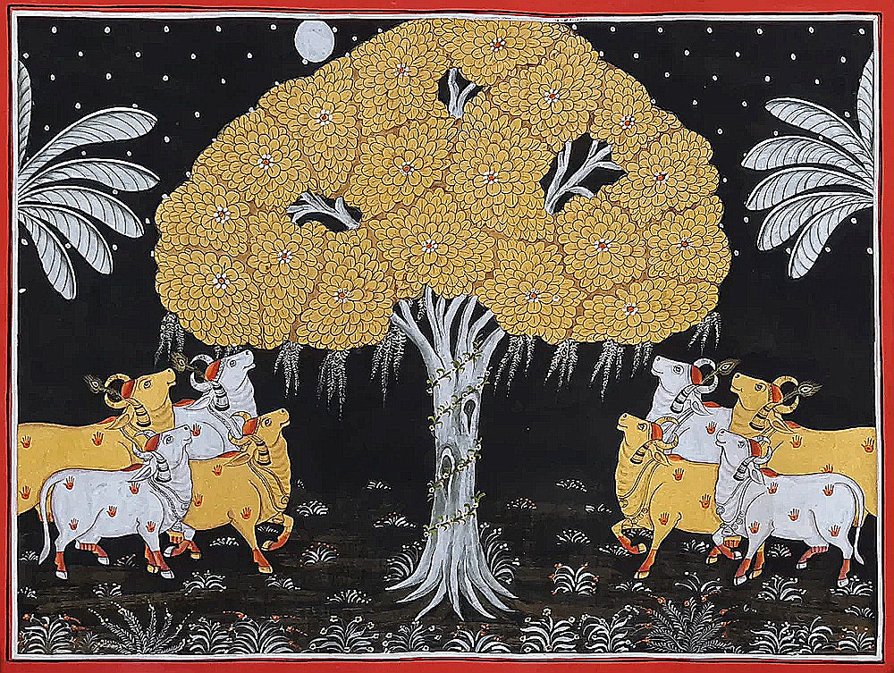 Hand Painted Cows Pichwai Painting